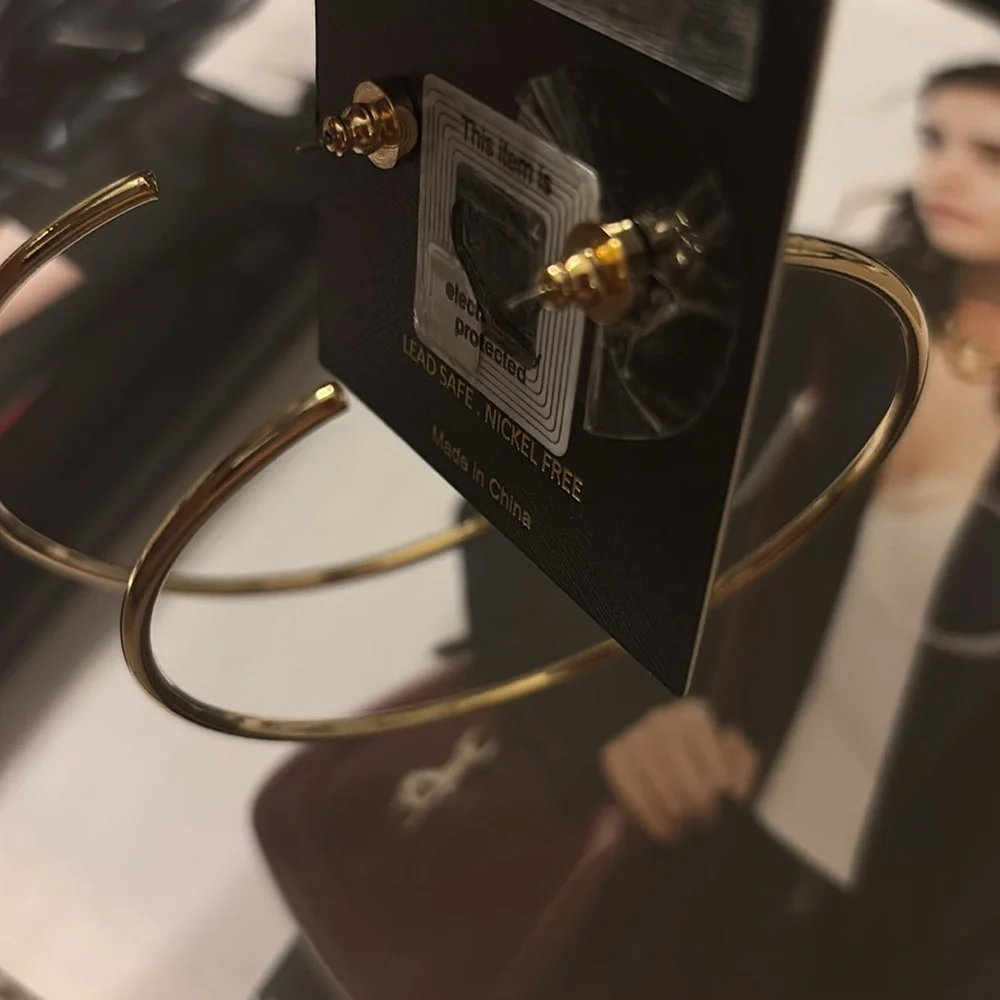 House of Harlow 1960 Brass Hoop Earrings - Picture 4 of 6
